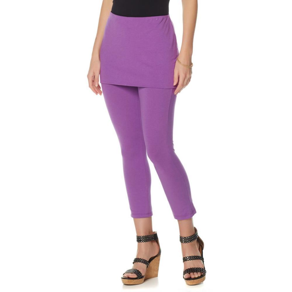 Lisa Kline Women's Pull-on Cassie Wrap Capri Pant Purple Violet Small Size HSN
